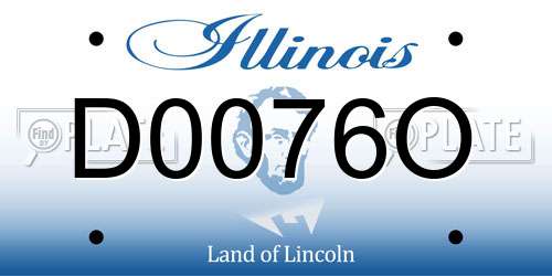 D0076O Illinois License Plate