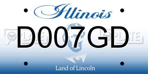 D007GD Illinois License Plate