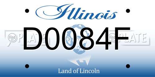 D0084F Illinois License Plate