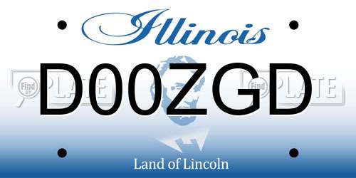 D00ZGD Illinois License Plate