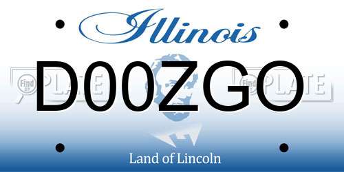 D00ZGO Illinois License Plate