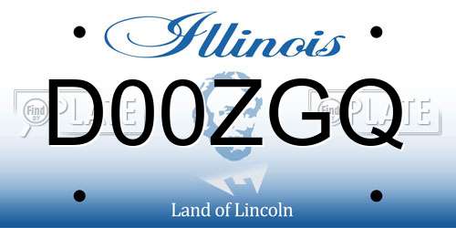 D00ZGQ Illinois License Plate