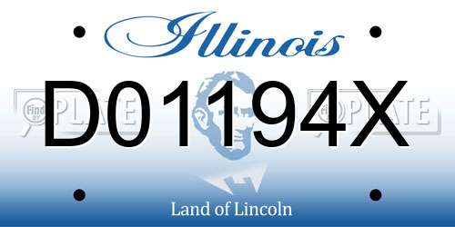D01194X Illinois License Plate