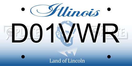 D01VWR Illinois License Plate