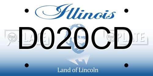 D020CD Illinois License Plate