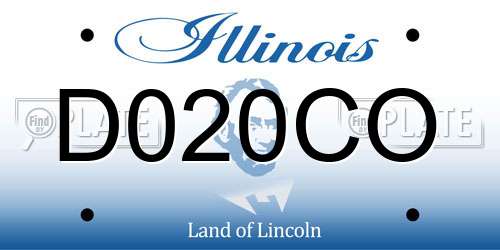 D020CO Illinois License Plate