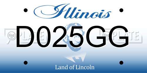 D025GG Illinois License Plate