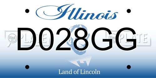 D028GG Illinois License Plate