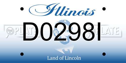 D0298I Illinois License Plate