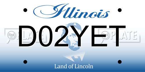 D02YET Illinois License Plate
