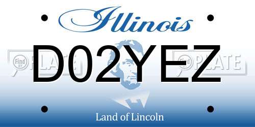 D02YEZ Illinois License Plate