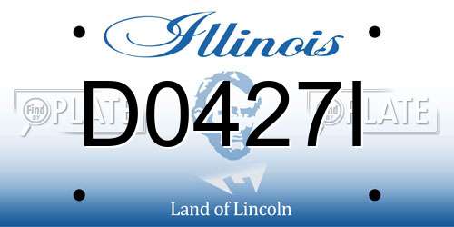 D0427I Illinois License Plate