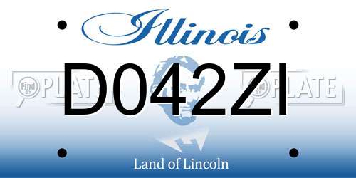 D042ZI Illinois License Plate