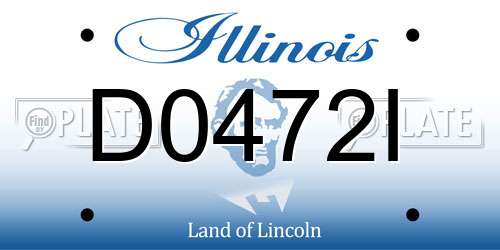D0472I Illinois License Plate
