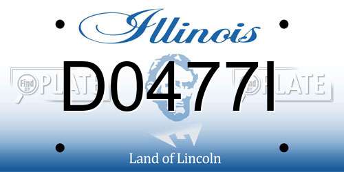 D0477I Illinois License Plate