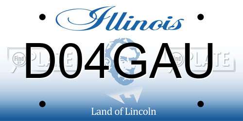 D04GAU Illinois License Plate