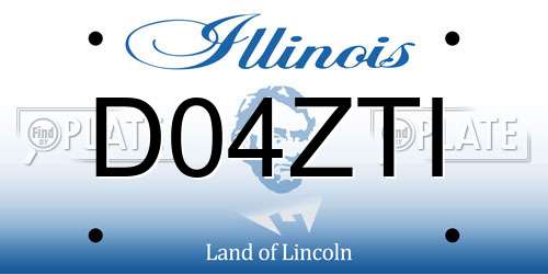 D04ZTI Illinois License Plate
