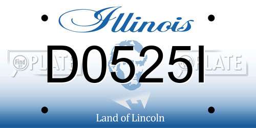 D0525I Illinois License Plate