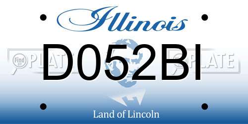 D052BI Illinois License Plate