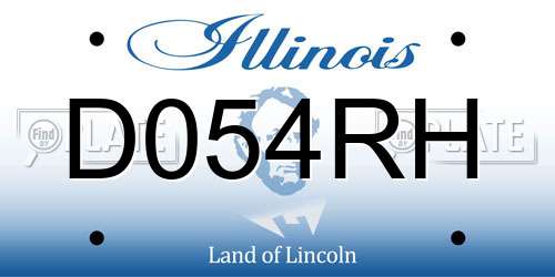 D054RH Illinois License Plate