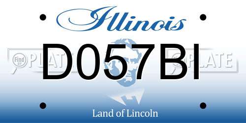 D057BI Illinois License Plate