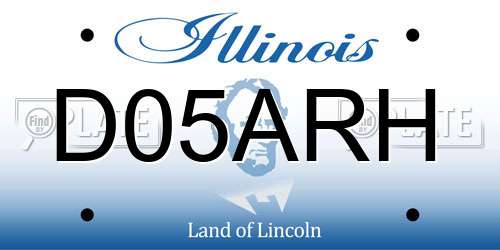 D05ARH Illinois License Plate