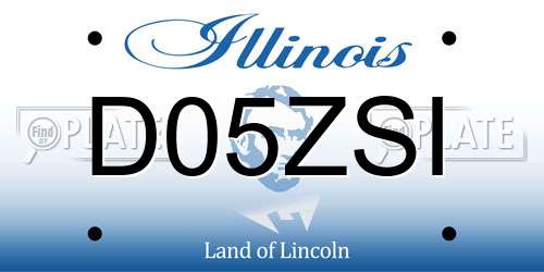 D05ZSI Illinois License Plate