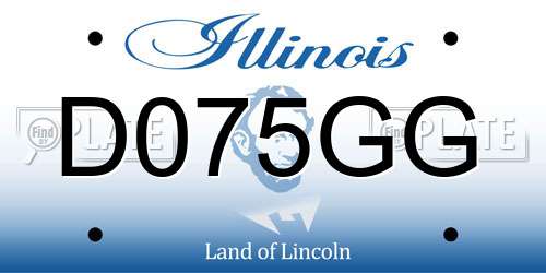 D075GG Illinois License Plate