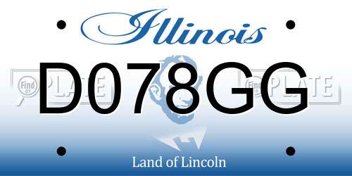 D078GG Illinois License Plate