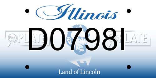 D0798I Illinois License Plate