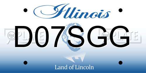 D07SGG Illinois License Plate