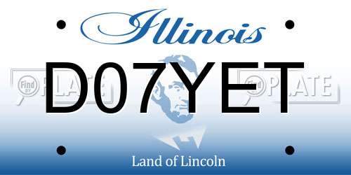 D07YET Illinois License Plate
