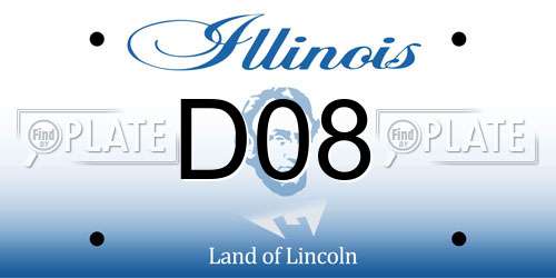 D08 Illinois License Plate