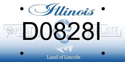 D0828I Illinois License Plate