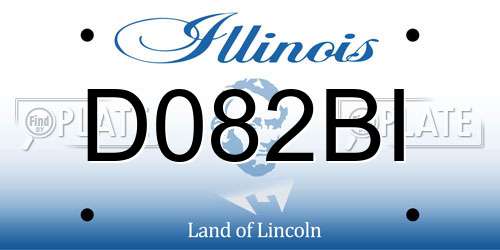 D082BI Illinois License Plate