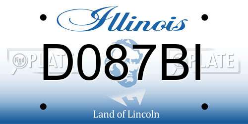 D087BI Illinois License Plate