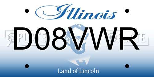 D08VWR Illinois License Plate