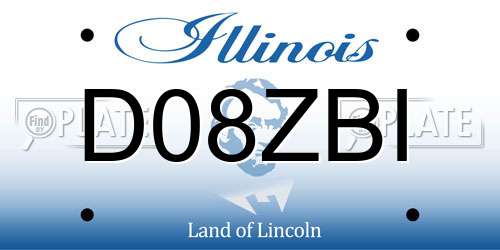 D08ZBI Illinois License Plate
