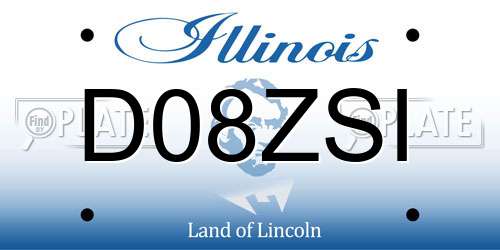 D08ZSI Illinois License Plate