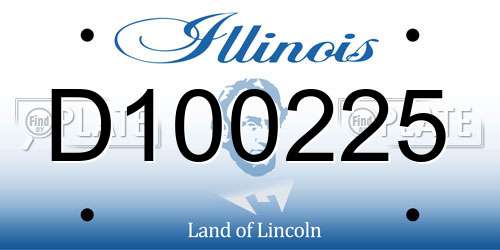 D100225 Illinois License Plate