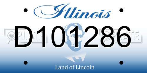 D101286 Illinois License Plate