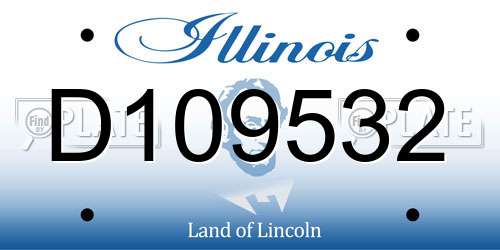 D109532 Illinois License Plate