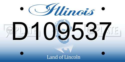D109537 Illinois License Plate