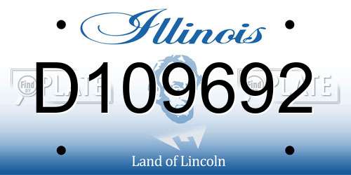 D109692 Illinois License Plate