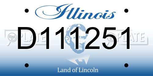 D111251 Illinois License Plate