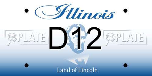 D12 Illinois License Plate