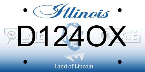 D124OX Illinois License Plate