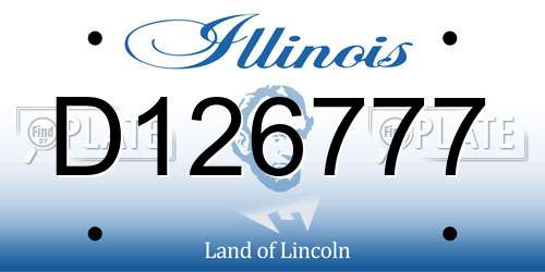 D126777 Illinois License Plate