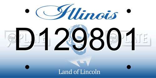 D129801 Illinois License Plate
