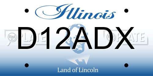 D12ADX Illinois License Plate